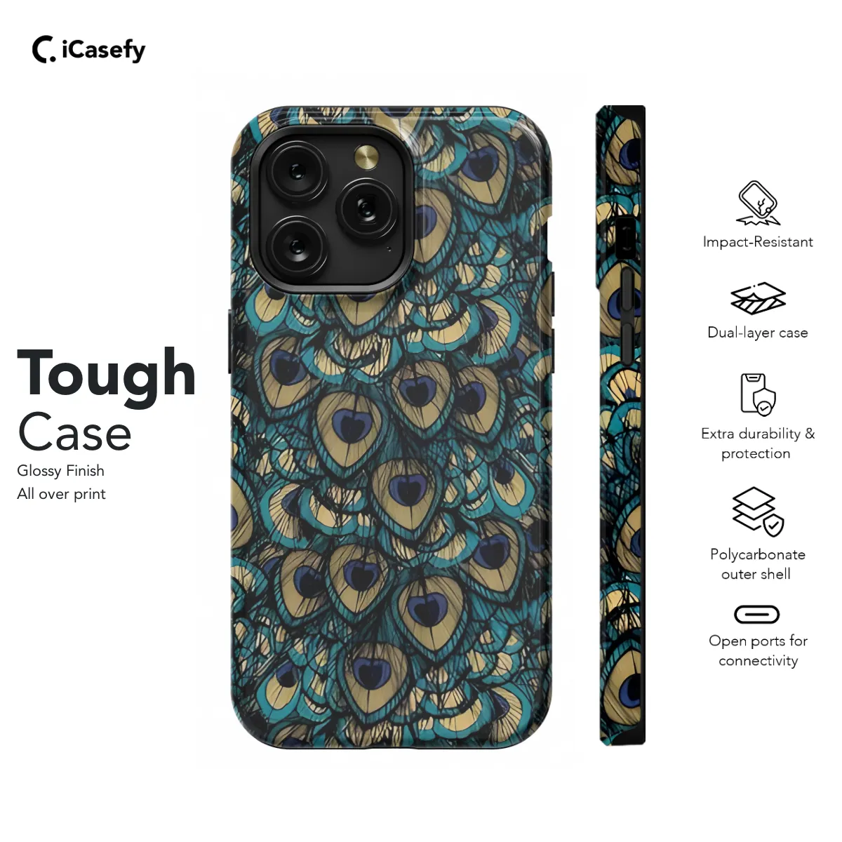 Peacock Feather Phone Case iPhone Samsung Pixel & More 188