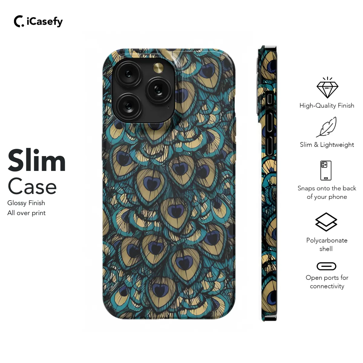 Peacock Feather Phone Case iPhone Samsung Pixel & More 188