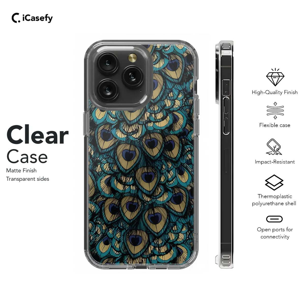 Peacock Feather Phone Case iPhone Samsung Pixel & More 188