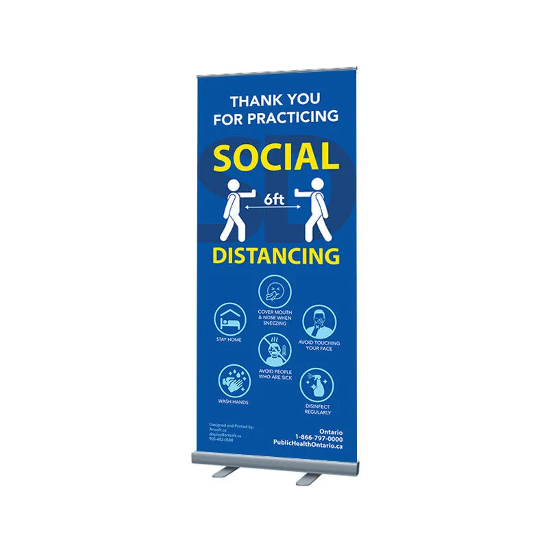 Social Distancing Retractable Banner (English / French)