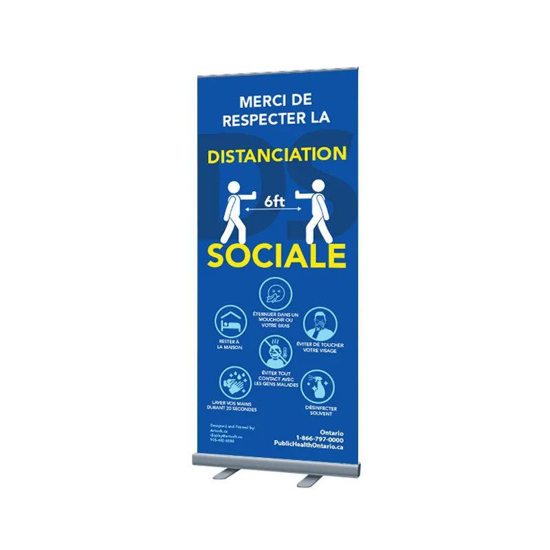 Social Distancing Retractable Banner (English / French)