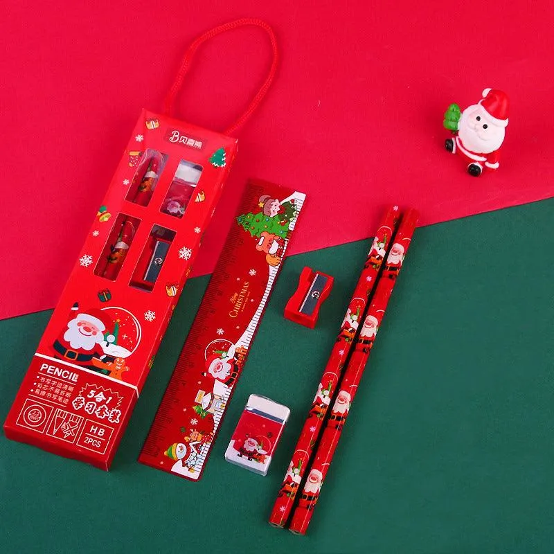 Stationery Christmas Ruler Eraser Pencil Pencil Sharpener Gift Student Learning School Class Activities Writing Tools NP-090045