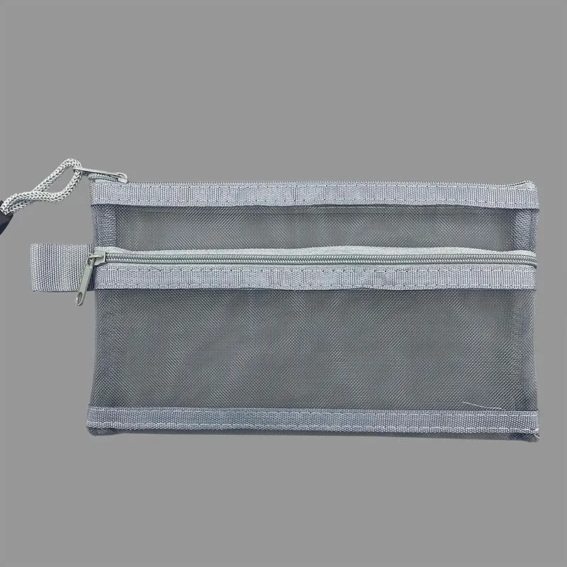 Transparent Mesh Single / Double Zipper Pencil Case