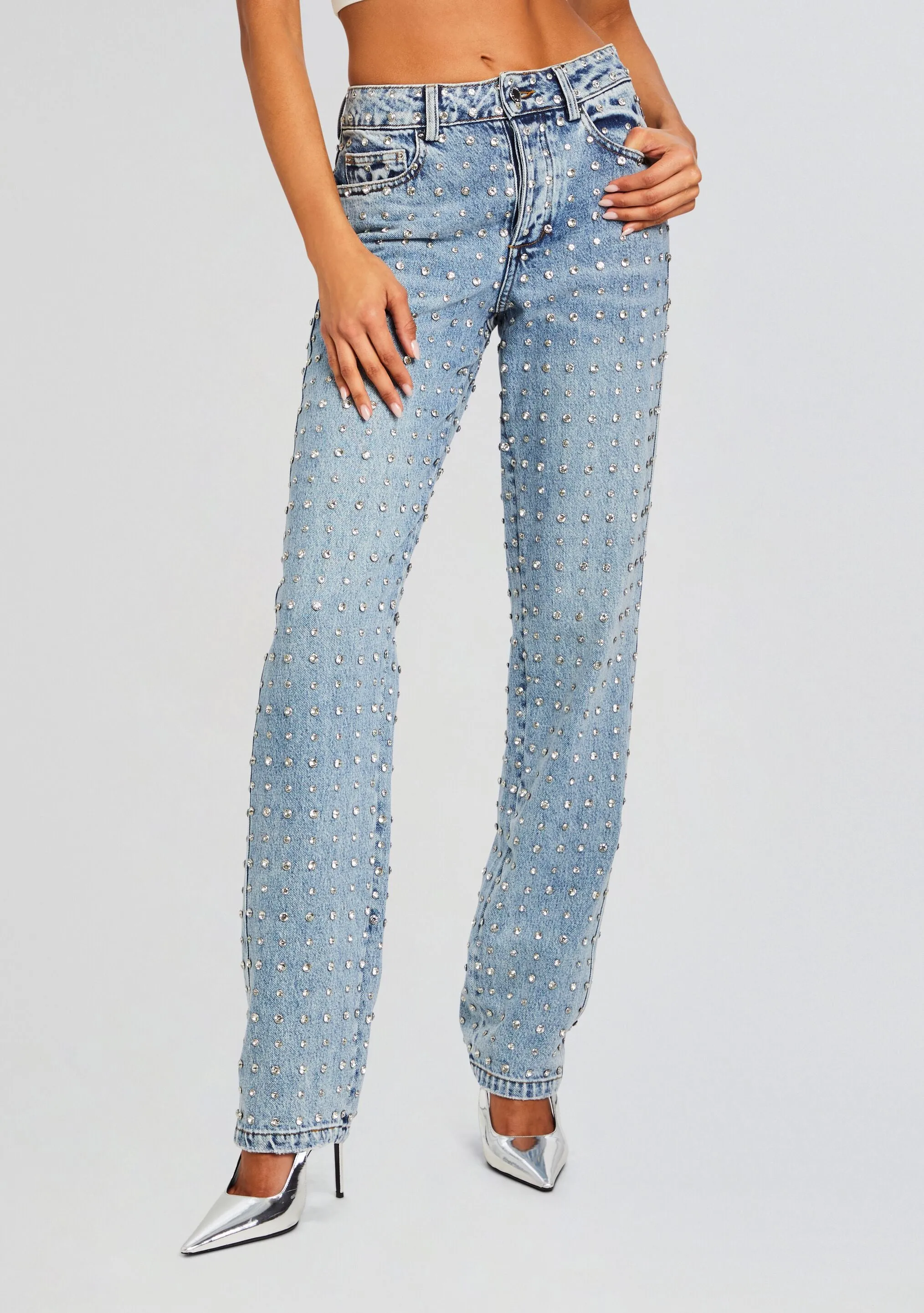 Vero Embellished Denim Pant