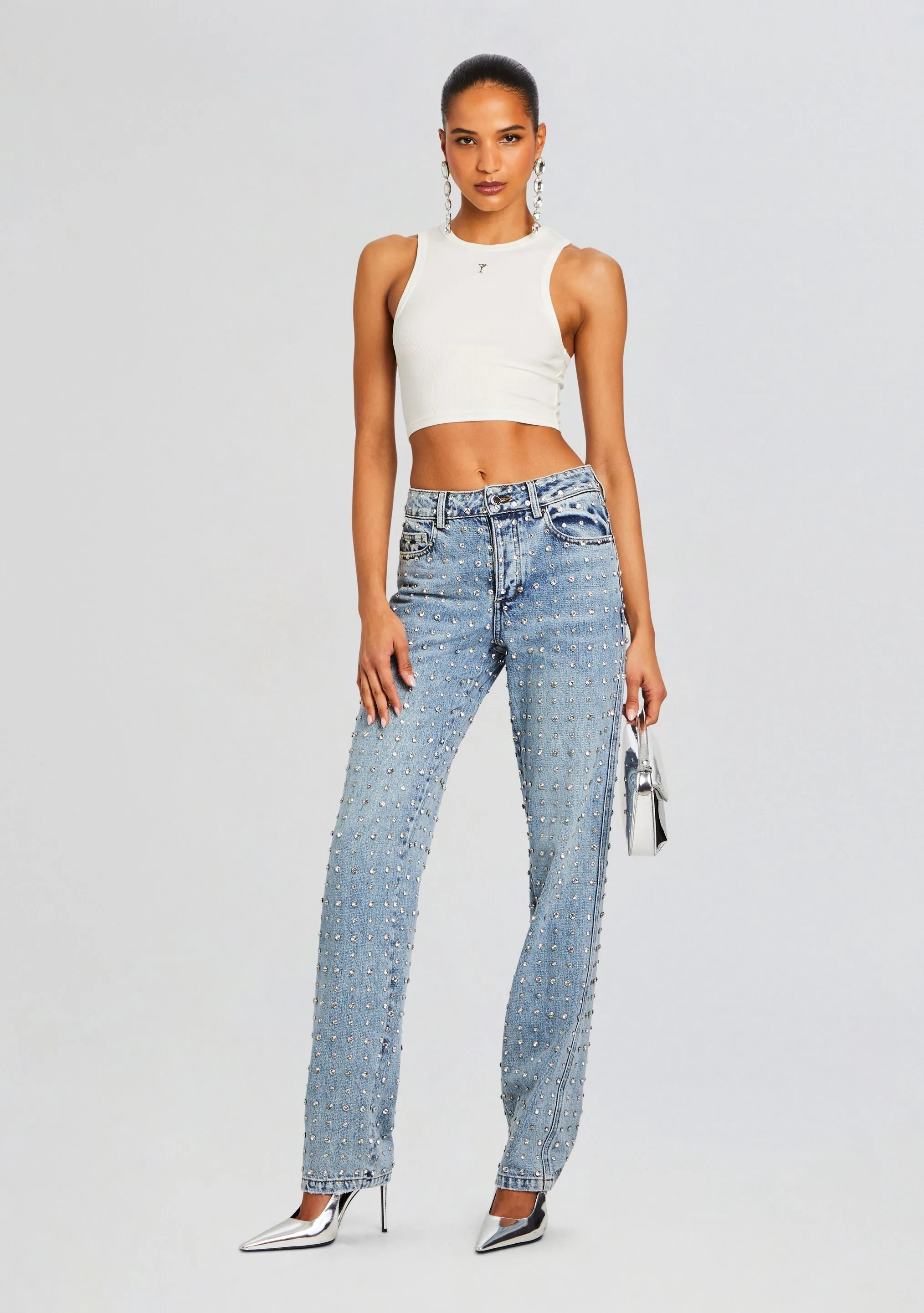 Vero Embellished Denim Pant
