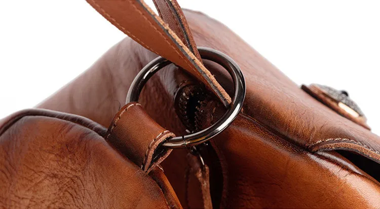 Vintage Womens Genuine Leather Rucksack Backpack Purse Handbags For Women