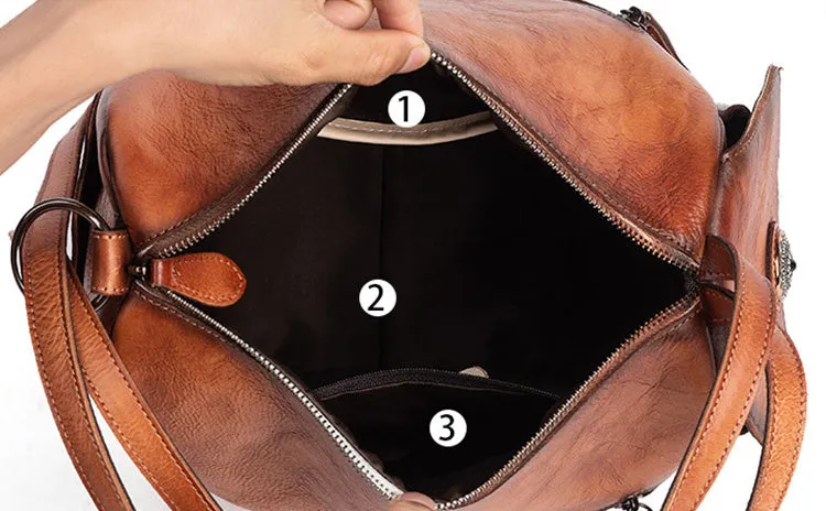 Vintage Womens Genuine Leather Rucksack Backpack Purse Handbags For Women