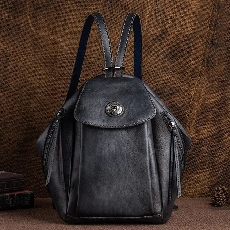 Vintage Womens Genuine Leather Rucksack Backpack Purse Handbags For Women