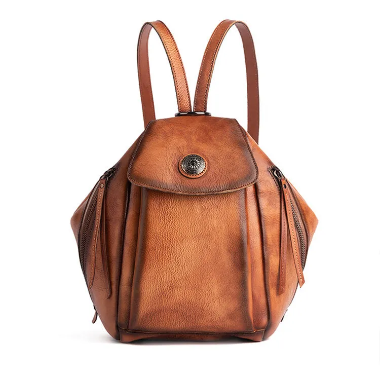 Vintage Womens Genuine Leather Rucksack Backpack Purse Handbags For Women