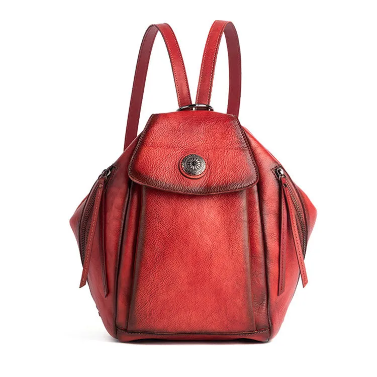Vintage Womens Genuine Leather Rucksack Backpack Purse Handbags For Women