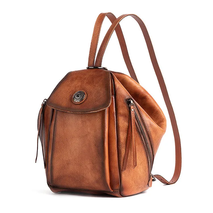 Vintage Womens Genuine Leather Rucksack Backpack Purse Handbags For Women