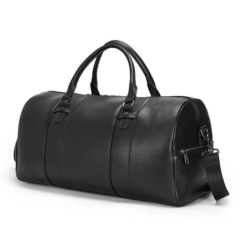 Woosir Modern Man Travel Bag Leather Black