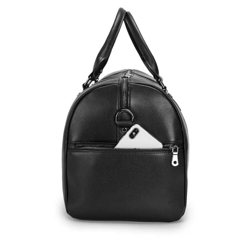 Woosir Modern Man Travel Bag Leather Black
