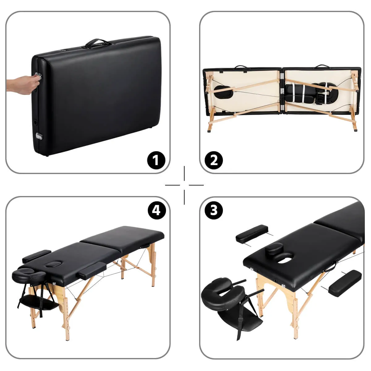 Yaheetech Adjustable Massage Bed 2 Sections 84″