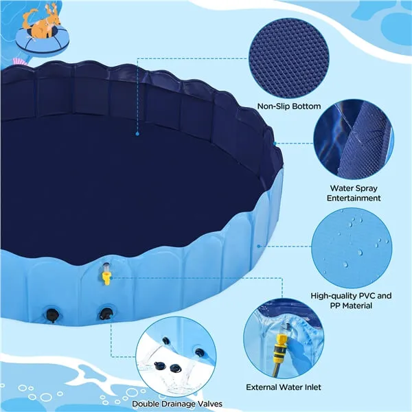 Yaheetech Foldable Dog Bath Pool